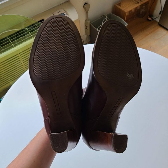 Tommy Hilfiger Leather Maroon Bootie Heels - Picture 5 of 5